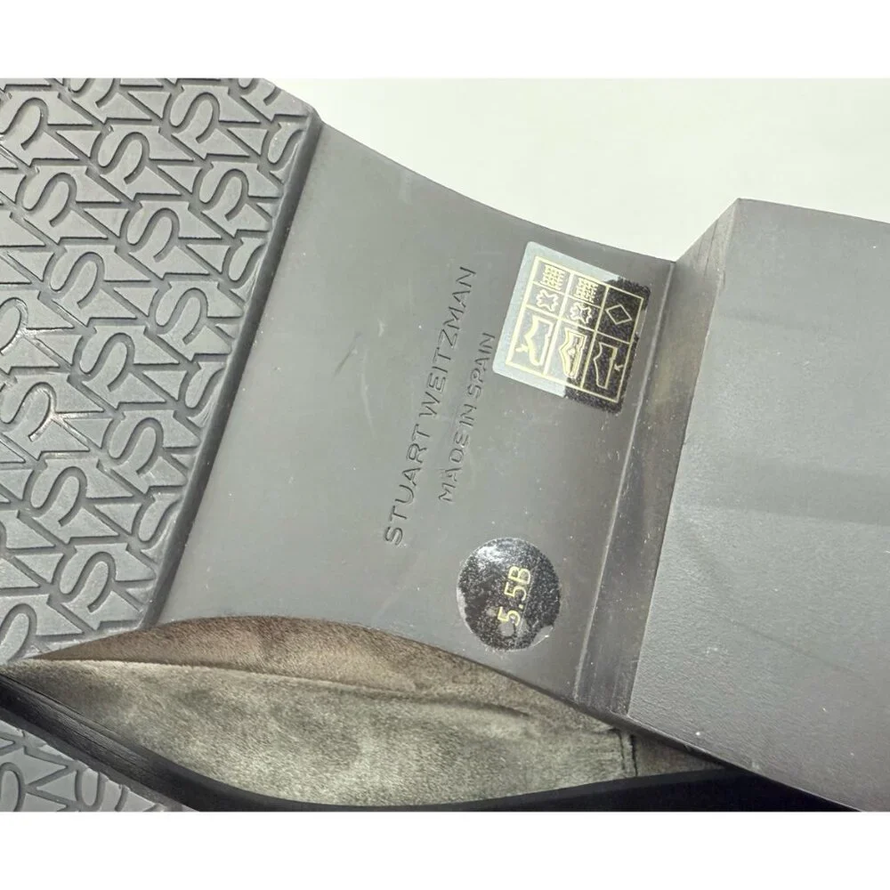 New Stuart Weitzman 5050 Bold Over The Knee Boot Grey Suede Sz 5.5